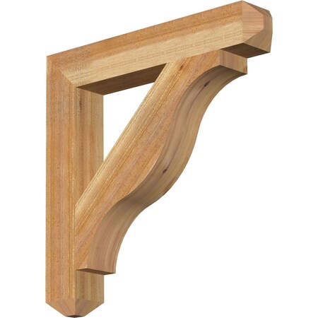 Ekena Millwork Funston Craftsman Rough Sawn Bracket, Western Red Cedar, 4"W x 26"D x 26"H BKT04X26X26FST04RWR